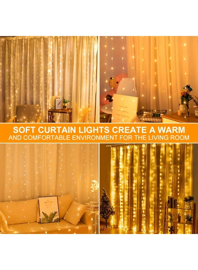 MODI 3x2Meter Warm White Curtain Fairy Lights, 150 LEDs 2-Pin Plug-In, IP44 Waterproof Indoor Outdoor String Lights for Bedroom, Christmas Decorations, Wedding, Home Décor, Diwali, Ramzan - Image 3