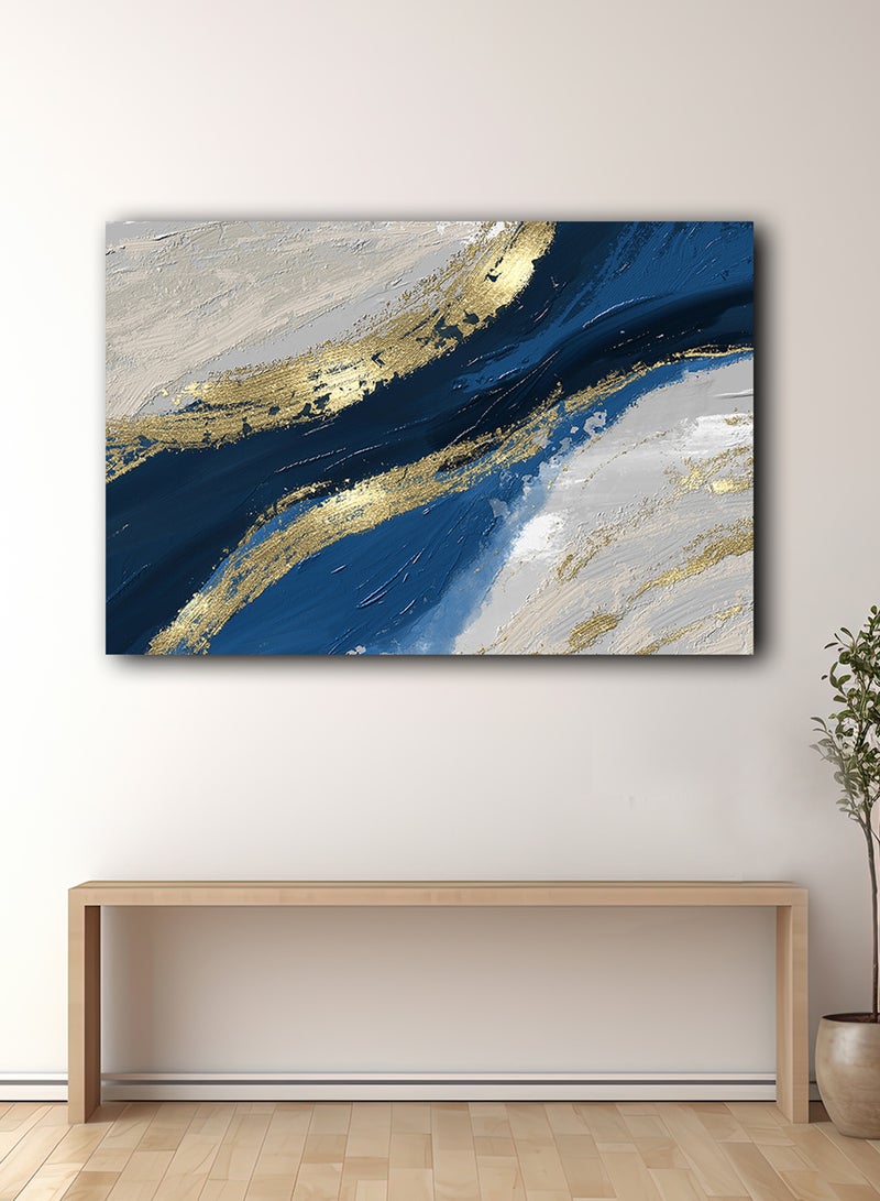 LOWHA Canvas Wall Art Stretched Over Wooden Frame with Abstract Oil Painting - Image 3