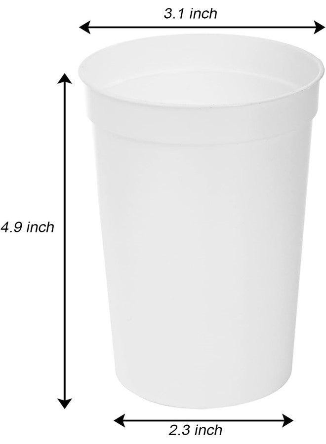 Fasmov فاسموف 30 عبوة أكواب بلاستيكية سعة 16 أونصة أكواب بلاستيكية فارغة قابلة لإعادة الاستخدام للمناسبات، الفعاليات، التسويق، حفلات الزفاف، بيضاء - Image 2