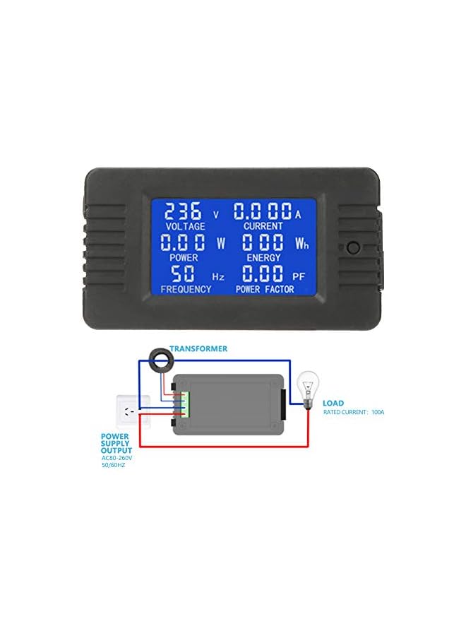 promass Multimeter Panel, AC Digital Current Voltage Power Energy Battery Monitor With Closed Type CT, 100A Digital Multimeter Voltage Meter Panel - Image 5