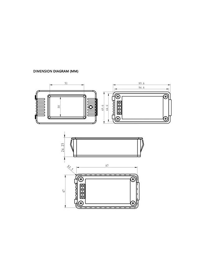 promass Multimeter Panel, AC Digital Current Voltage Power Energy Battery Monitor With Closed Type CT, 100A Digital Multimeter Voltage Meter Panel - Image 4