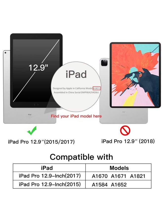Jetech Case for iPad Pro 12.9 Inch (1st and 2nd Generation, 2015 and 2017 Model), Auto Wake/Sleep (Navy) - Image 2