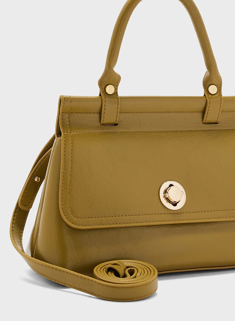 ELLA Metal Trim Satchel Bag