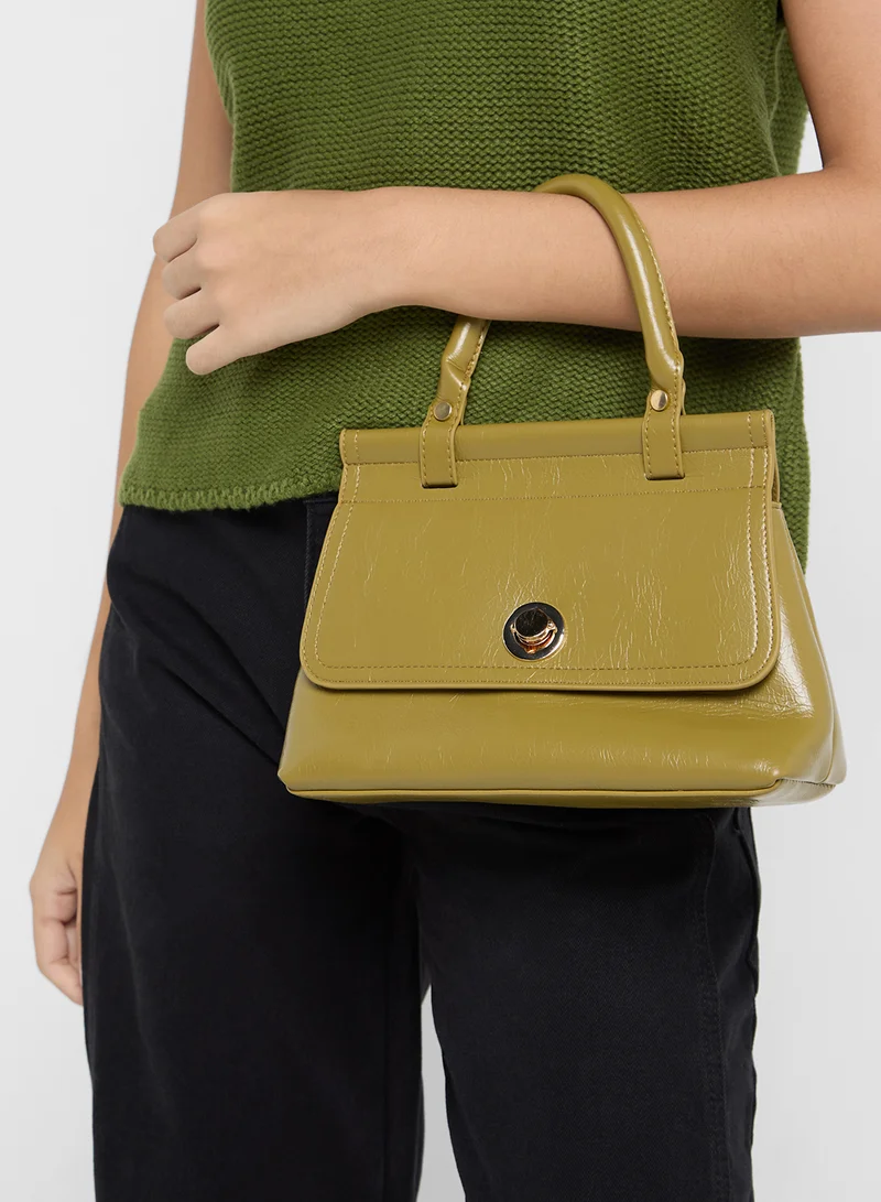 ELLA Metal Trim Satchel Bag