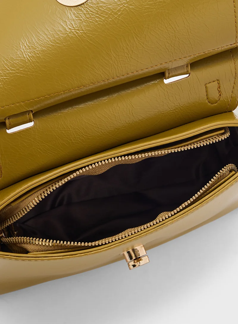 ELLA Metal Trim Satchel Bag