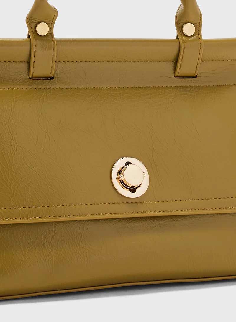 ELLA Metal Trim Satchel Bag