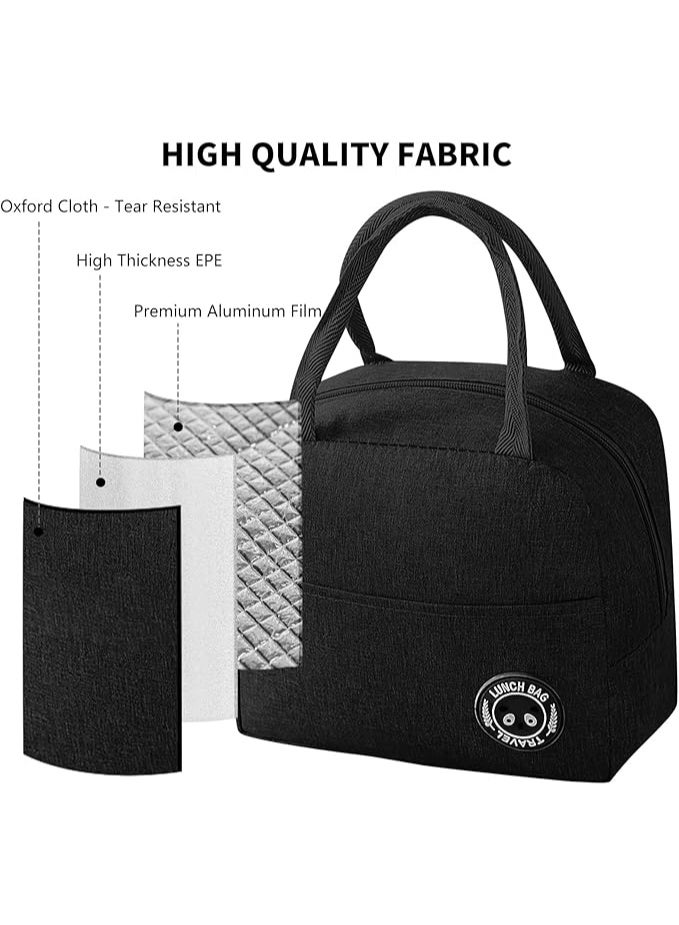 general Insulated Lunch Bag for Men and Women, Portable Thermal Lunch Tote with Utensil Pocket, Multi-Layer Waterproof Oxford Cloth with Reinforced Handles - Perfect for Work, Picnics, and Travel - Image 3