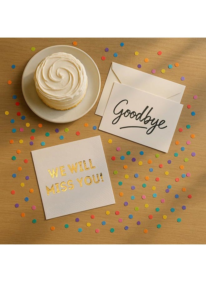 Cloverjoyed We Will Miss You Cocktail Napkins - 50 Pack for Farewell, Going Away, Retirement Party Celebration Decorations, Coworkers Leaving Goodbye, Military Army Good Luck, Moving - Image 4