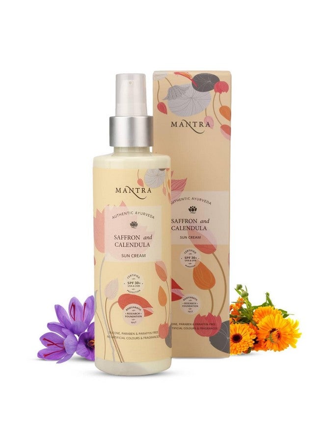 Mantra Herbal Pollution Protect SPF 30+ UVA & UVB Sunscreen Gel 100 ml with Saffron And Calendula Sun Cream | Blue Light Protection & Oil free | Moisture boost formula | Water resistant | All Skin types - Image 1