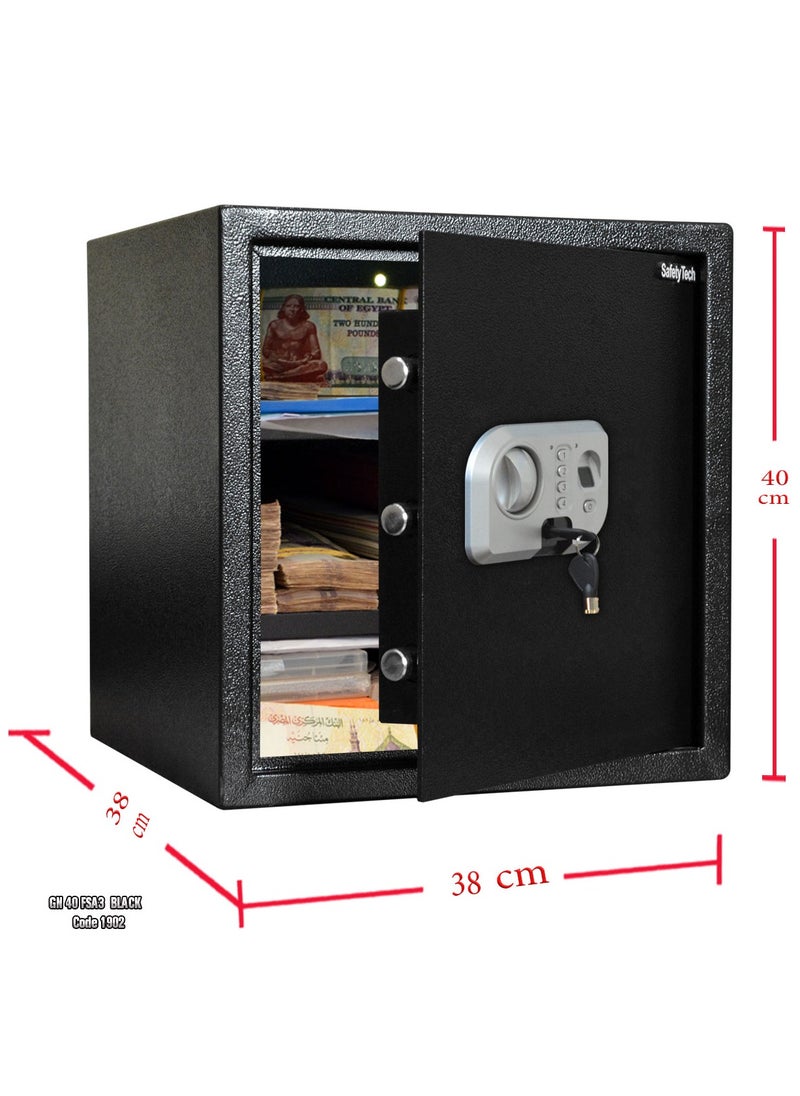 Safety Tech Safety Tech Home Office Safe with Fingerprint and 3 Storage Spaces  - Image 3