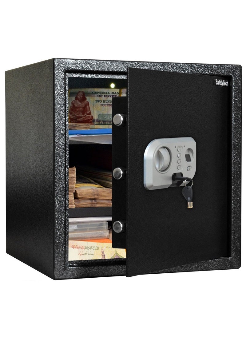 Safety Tech Safety Tech Home Office Safe with Fingerprint and 3 Storage Spaces  - Image 2