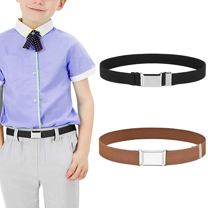 CHEENNY Elastic Kids Belt, Adjustable Kids Belts with Flat Square Buckle, Stretch Toddler Belt for 2-15 Years Boys Girls School Trousers Jeans Pants Shorts Dresses-MultiColor - Image 3