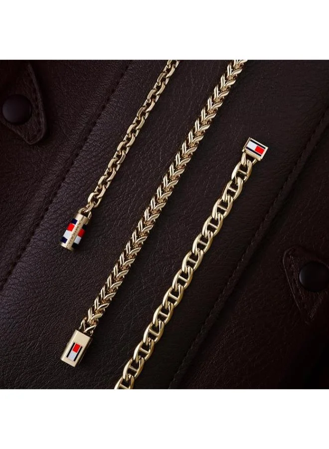 TOMMY HILFIGER  Chain Bracelet in Yellow Gold for Men | Best Price UAE