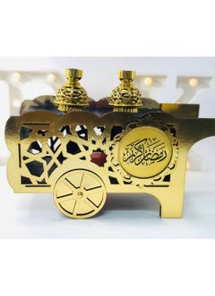 A lantern in the shape of a large Arabic bean cart made of wood and metal, which contains lights and golden Ramadan songs. Size: 34*18 cm, large size. - pzsku/ZE9D75C062397FAFCF022Z/45/_/1737896769/55b17383-2348-4eb7-a429-2c236a0085c2