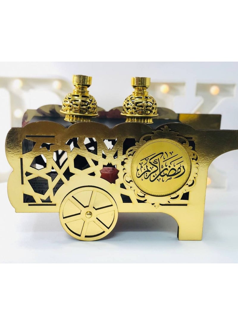 فانوس علي شكل عربية فول كبيرة خشب في معدن  اللي بتنور و أغاني رمضان الذهبي  المقاس: ٣٤*١٨ سم حجم كبير  - Image 2