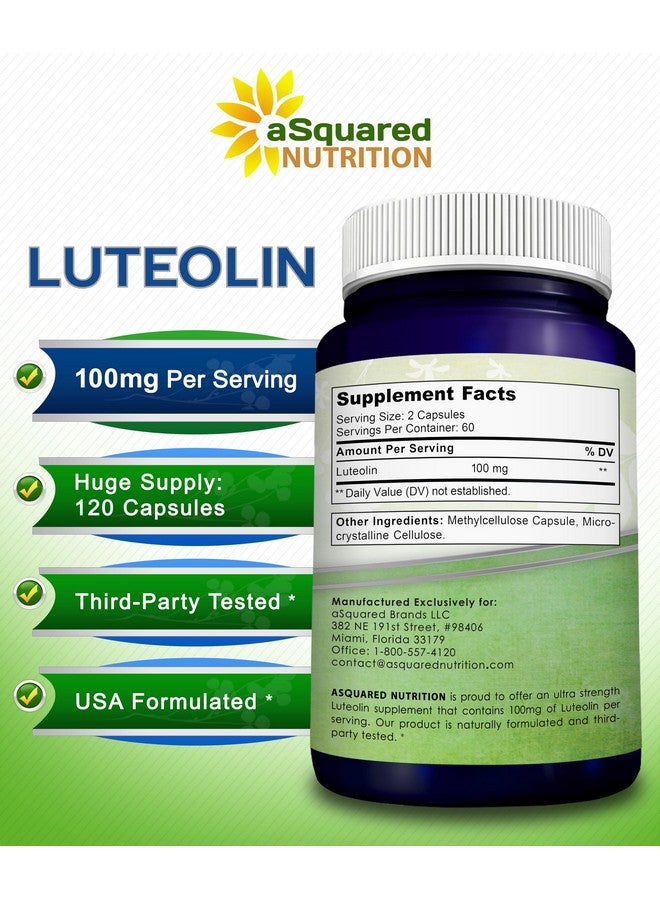 aSquared Nutrition Luteolin 100mg - 120 Capsules - Luteolin Supplement & Powder Complex Pills Commonly Taken with Quercetin - Supports Brain & Memory Health - Image 4