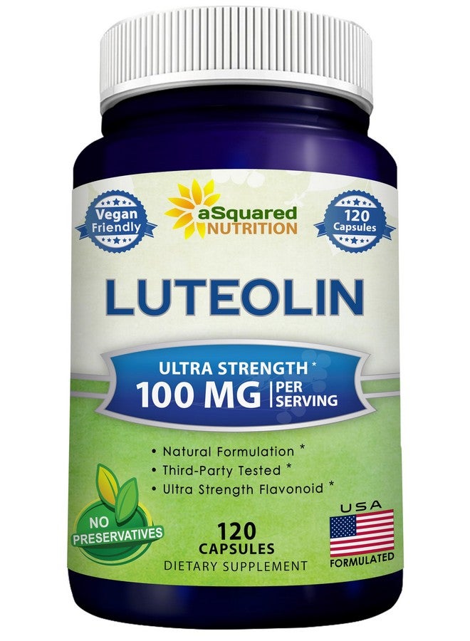 aSquared Nutrition Luteolin 100mg - 120 Capsules - Luteolin Supplement & Powder Complex Pills Commonly Taken with Quercetin - Supports Brain & Memory Health - Image 1