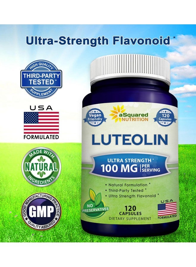 aSquared Nutrition Luteolin 100mg - 120 Capsules - Luteolin Supplement & Powder Complex Pills Commonly Taken with Quercetin - Supports Brain & Memory Health - Image 2