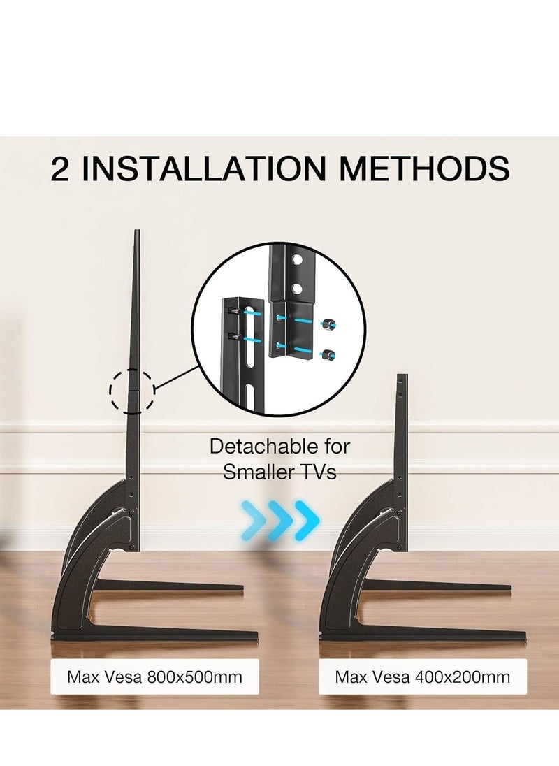 NEW Universal TV Stand Legs – Table Top Replacement Pedestal for 20 to 65 Inch LCD/LED/OLED/Plasma TVs, Max VESA 800 x 500mm, Supports Up to 40KG