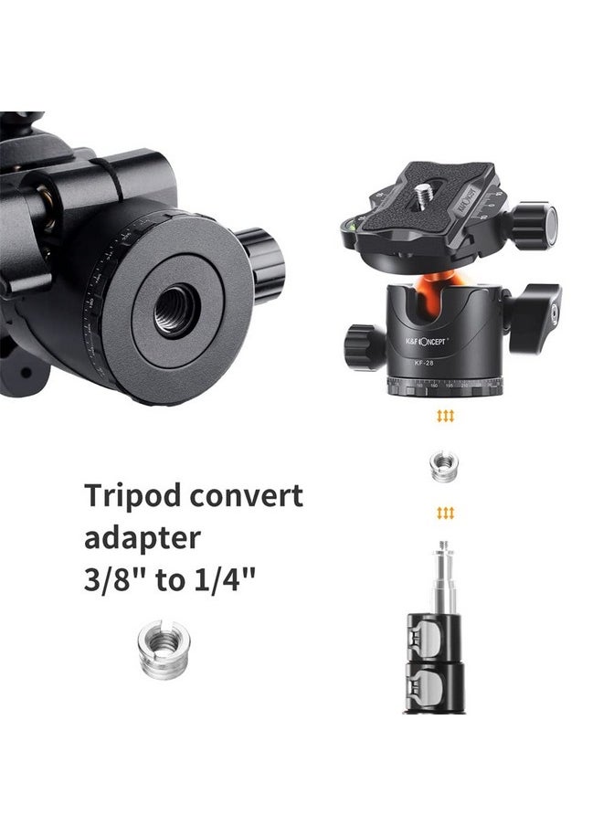 K&F Concept Professional 28Mm Metal Tripod Ball Head 360 Degree Rotating Panoramic With 1 4 Inch Quick Release Plate Bubble Level For Tripod Monopod Slider Camera Camcorder Up To 22 Pounds  - Image 4