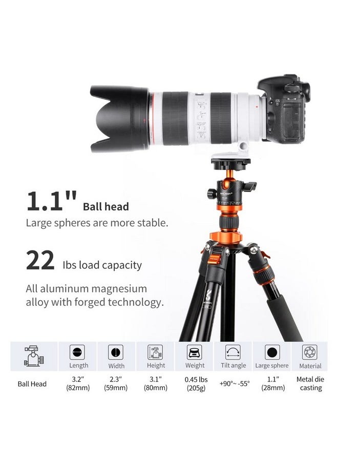 K&F Concept Professional 28Mm Metal Tripod Ball Head 360 Degree Rotating Panoramic With 1 4 Inch Quick Release Plate Bubble Level For Tripod Monopod Slider Camera Camcorder Up To 22 Pounds  - Image 5