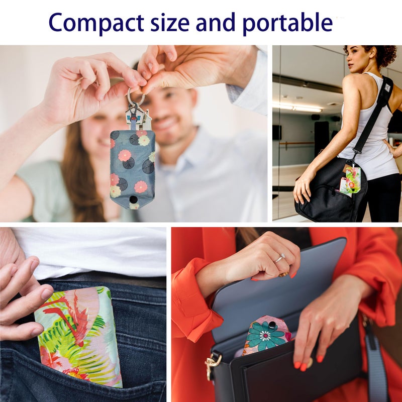 HIQU and HIST 6 Pcs Reusable Shopping Bags, Foldable Grocery Bags in Pocket, Eco-friendly Travel Recycle Shopping Bags,Waterproof and Machine Washable, for Daily Shopping Supplies load - Image 2