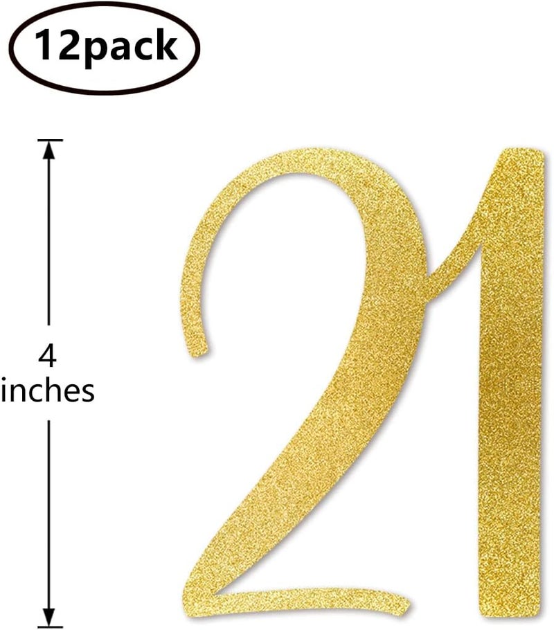 MAGJUCHE Gold Glitter 21 CutOut Numbers 21st Birthday Party Anniversary Decorations DIY Essentials - Image 2