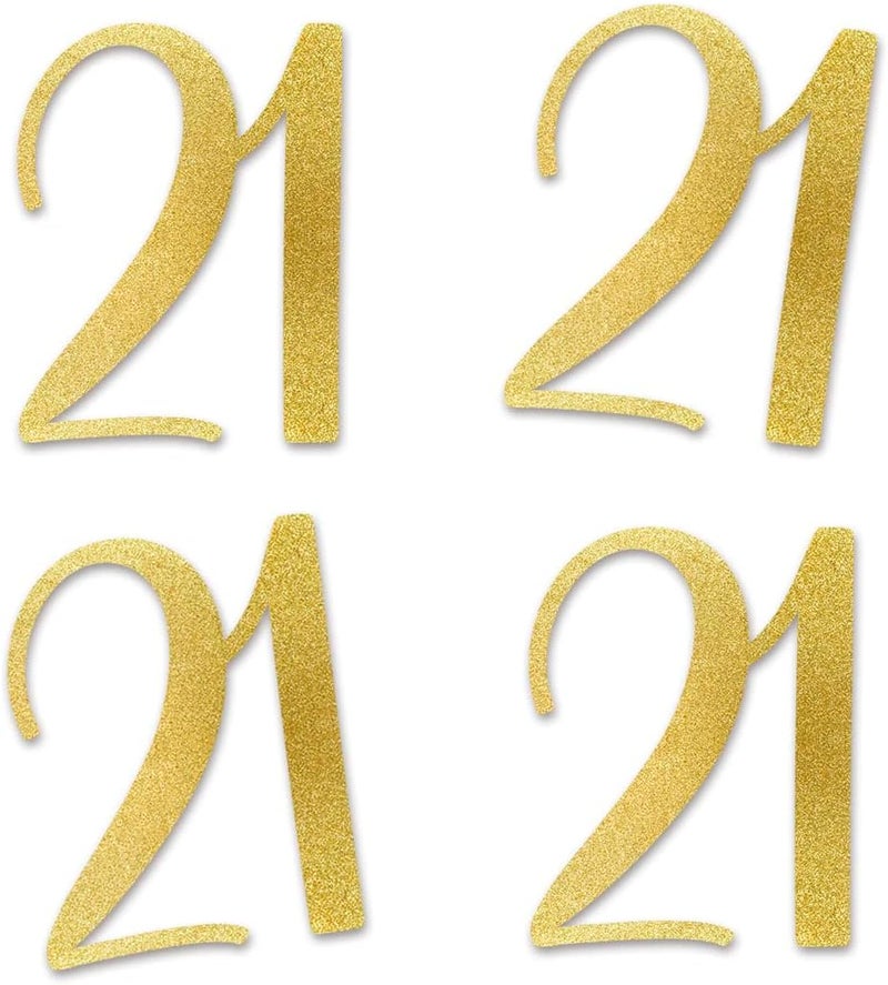 MAGJUCHE Gold Glitter 21 CutOut Numbers 21st Birthday Party Anniversary Decorations DIY Essentials - Image 1