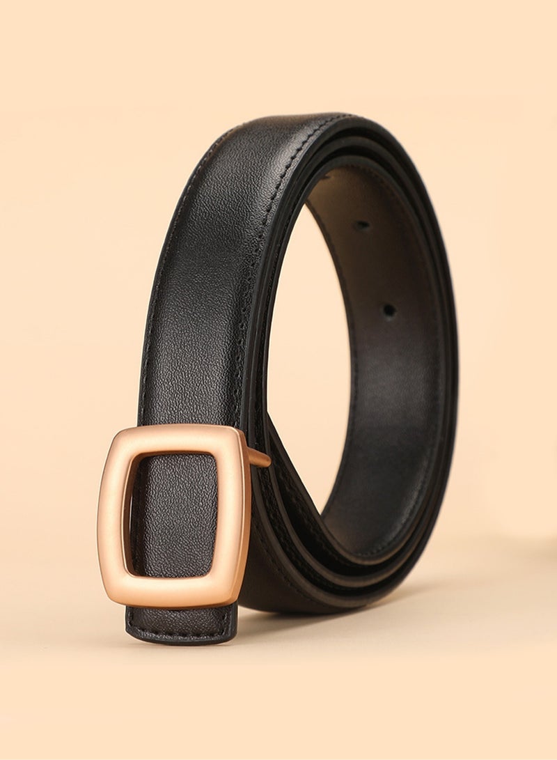 Women's Leather Belt Ins Style Belt Trendy Simple Business All-match Belt Double-sided Cowhide Jeans Belt