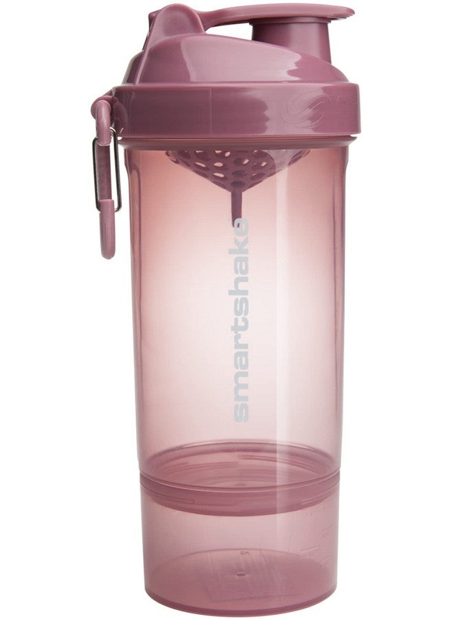 SmartShake O2Go One Plastic Protein Shaker Bottle 600 Ml | 20 Oz - Leakproof Screw-On Lid - Bpa Free - Unisex - Deep Rose - Image 1