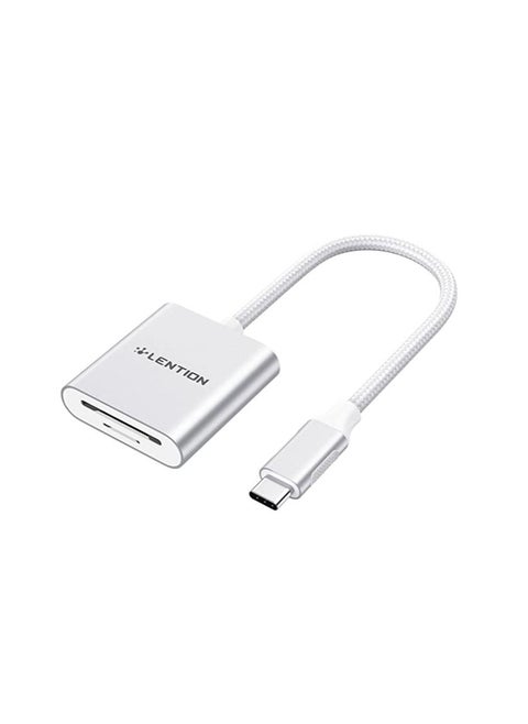USB C to SD Micro SD Card Reader Type C SD 3.0 Card Adapter Compatible 2021 2016 MacBook Pro 13 15 16 New Mac Air iPad Surface Chromebook More Stable Driver Certified CB C8 Silver