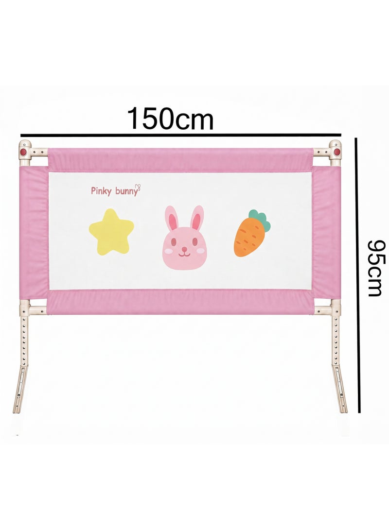 Toddler Bed Safety Rail Guard 150cm Adjustable Bedside Safety Barrier for Kids & Babies with Breathable Mesh and Secure Lock System - Image 2