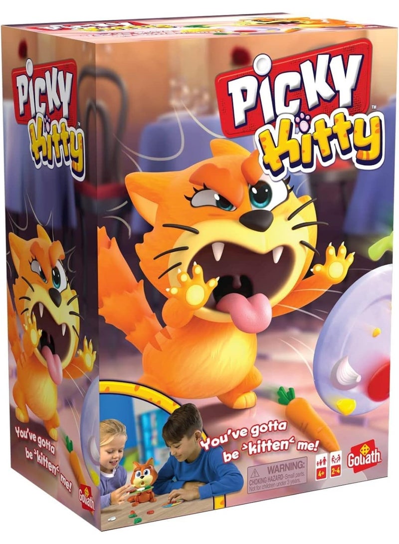 Goliath Picky Kitty, Feed The Kitty His Veggies Before He Flips His Plate Game, Includes 24 Pcs Puzzle Inside, 2-4 Players Interative Fun Games For Kids Age 4+ Years - 331434 - Image 4