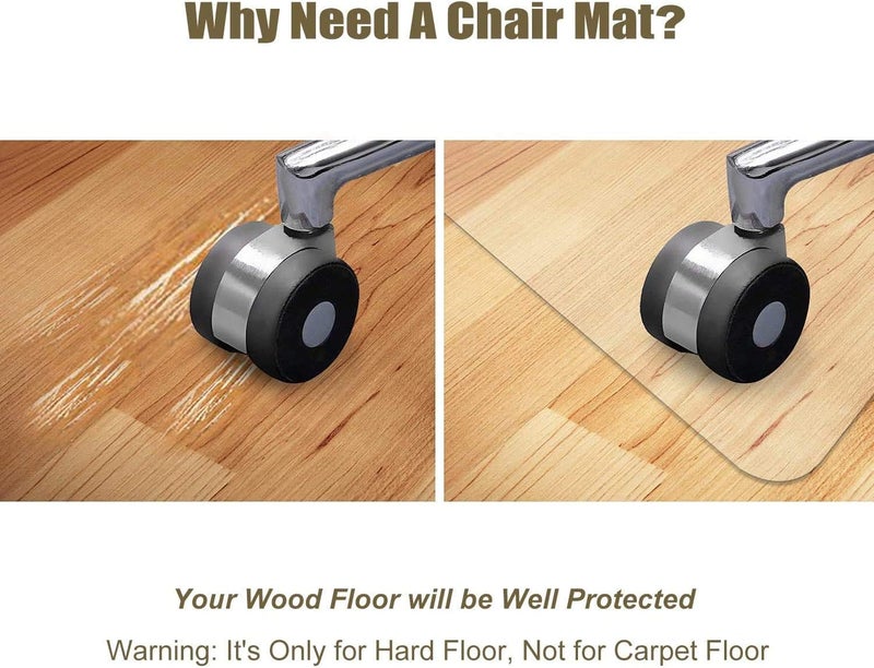 Azadx Office Chair Mat for Hardwood Floor 36 X 48, Plastic Mat for Office Chair Easy Glide on Hard Floors, Clear Computer Chair Mat Office Floor Mat Protector for Wood Floors, 2PCS - Image 3