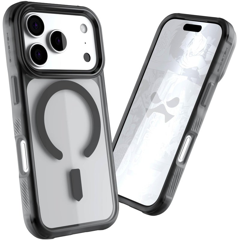 Ghostek Covert iPhone 17 Pro Clear Case - Compatible with MagSafe Accessories, Shockproof Silicone, Minimalist Phone Cover (6.3 Inch, Smoke Matte) - Image 2