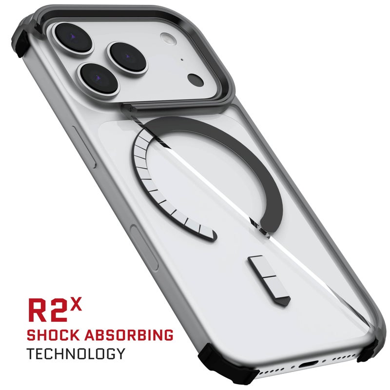 Ghostek Covert iPhone 17 Pro Clear Case - Compatible with MagSafe Accessories, Shockproof Silicone, Minimalist Phone Cover (6.3 Inch, Smoke Matte) - Image 4