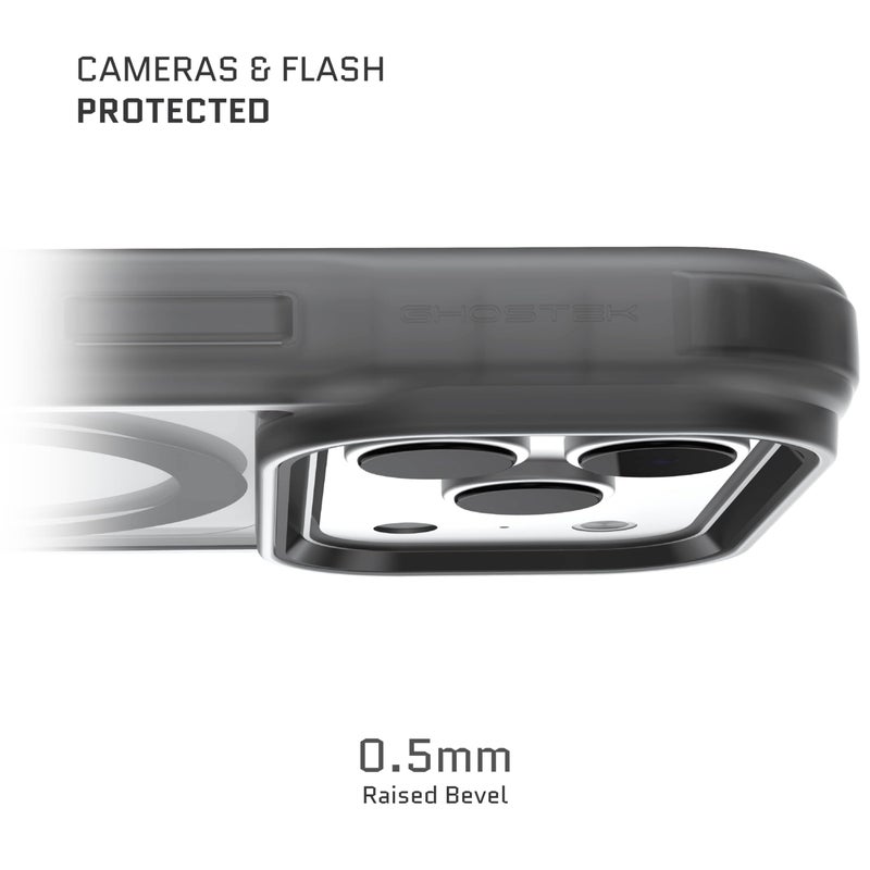 Ghostek Covert iPhone 17 Pro Clear Case - Compatible with MagSafe Accessories, Shockproof Silicone, Minimalist Phone Cover (6.3 Inch, Smoke Matte) - Image 3