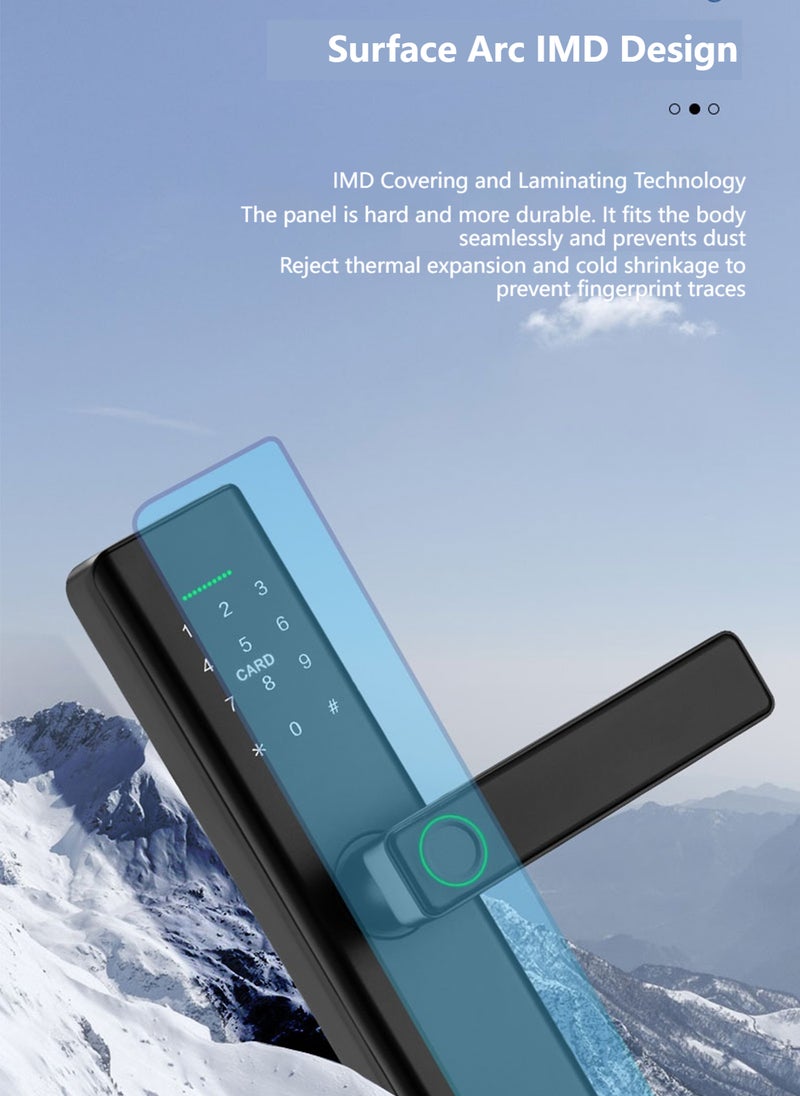 شاربدو قفل باب البصمة الذكية ، قفل الباب الذكي Wifi & Tuya Control ، مفتاحان ، بطاقات RFID ، Deadbolt biometric من Offfice ، المنزل ، الغرفة. - Image 4