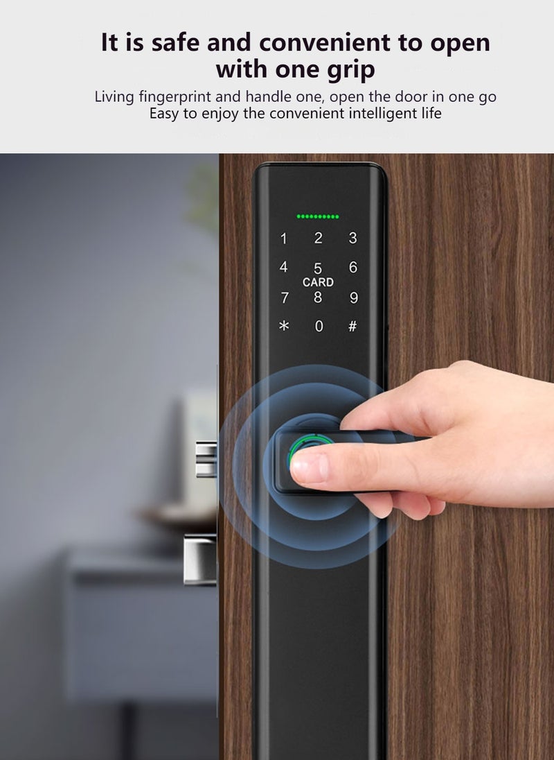شاربدو قفل باب البصمة الذكية ، قفل الباب الذكي Wifi & Tuya Control ، مفتاحان ، بطاقات RFID ، Deadbolt biometric من Offfice ، المنزل ، الغرفة. - Image 3