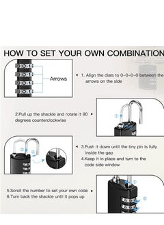 Generic Combination Lock, Travel Bag Lock, 7 Pack, 3 Digit Combination Padlock for Traveling Toolbox School Gym Door Locker Suitcases Employee Hasp Storage  - Image 4