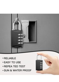Generic Combination Lock, Travel Bag Lock, 7 Pack, 3 Digit Combination Padlock for Traveling Toolbox School Gym Door Locker Suitcases Employee Hasp Storage  - Image 5