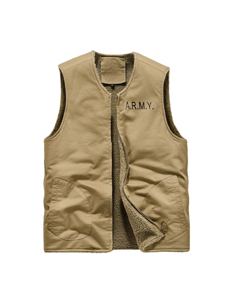 سترة قطنية N1 زرقاء سميكة من الصوف مقاومة للرياح بأسلوب أمريكي عتيق دافئة شتوية - Image 5