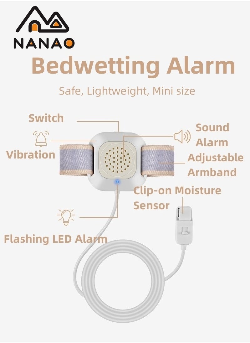 NANAO - Bedwetting Alarm for Boys and Girls,  Pee Alarm with Sound Optional and Flashing LED,Vibration Control, 3 Working Modes, Bed-wetting Sensor for Kids Adults - Image 1