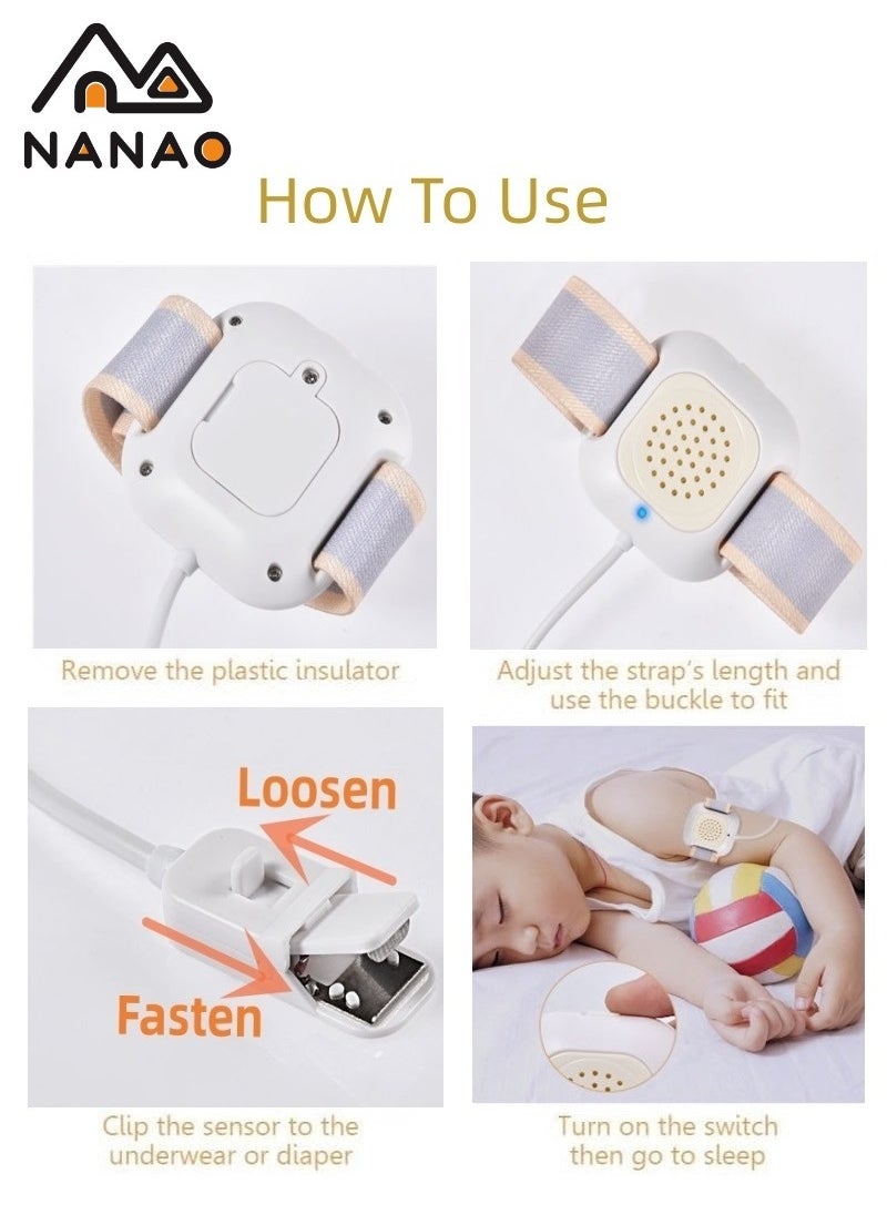 NANAO - Bedwetting Alarm for Boys and Girls,  Pee Alarm with Sound Optional and Flashing LED,Vibration Control, 3 Working Modes, Bed-wetting Sensor for Kids Adults - Image 1