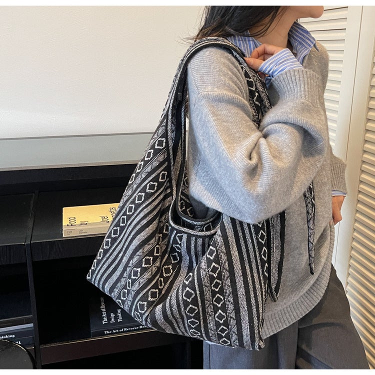 Bohemian Canvas Crossbody Tote Bag - Image 3