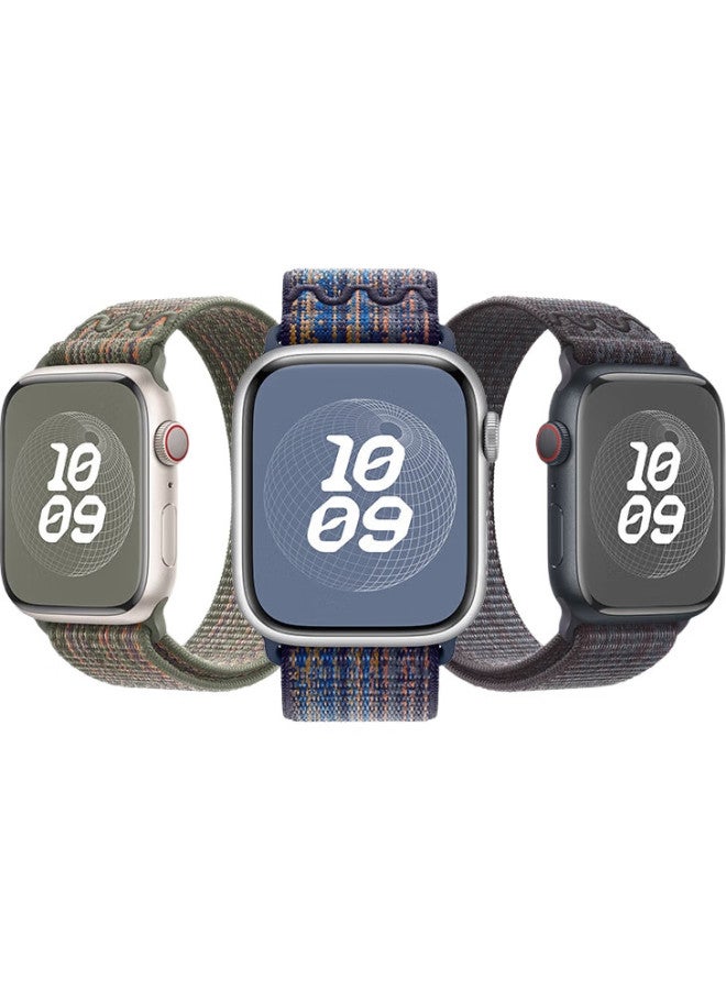 BHO Suitable For Apple Watch Band, New Apple Watch S10/Ultra2 Watch Band, Iwatch S9/S8/7/6/Se, Previous Season Nylon Loop-Back Strap - Image 1