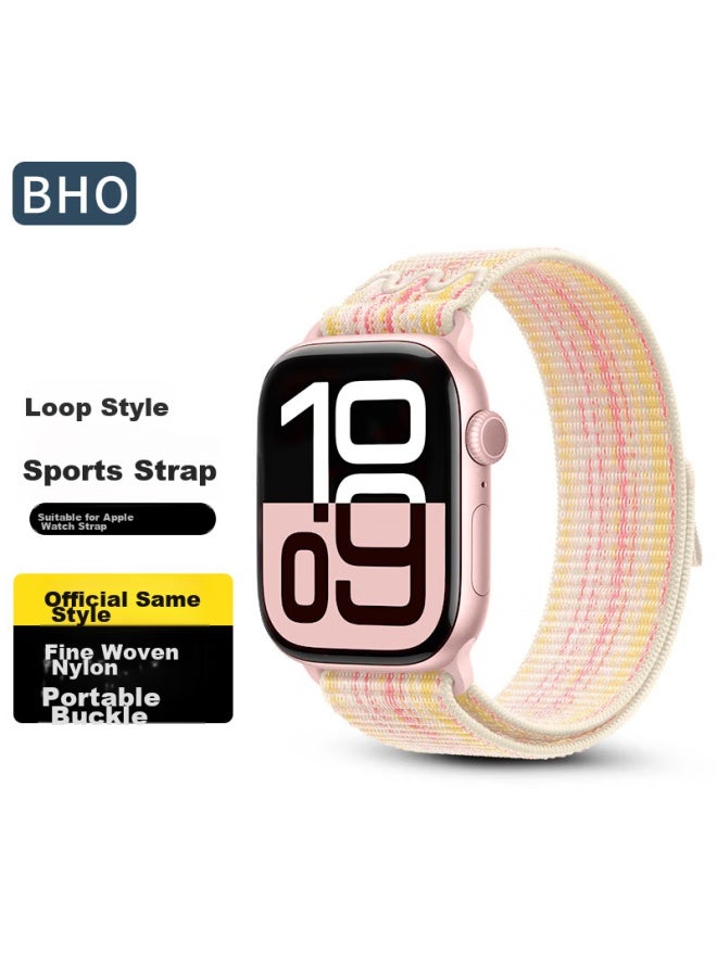 Bho Suitable For Apple Watch Band, New Apple Watch S10/ultra2 Watch Band, Iwatch S9/s8/7/6/se, Previous Season Nylon Loop-back Strap - Image 1