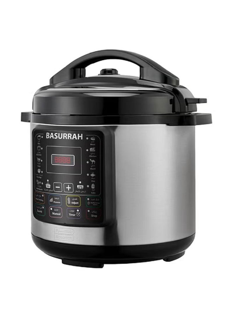 BASURRAH Electric Pressure Cooker 10.0 L 600.0 W BPC-E110A Silver - Image 1