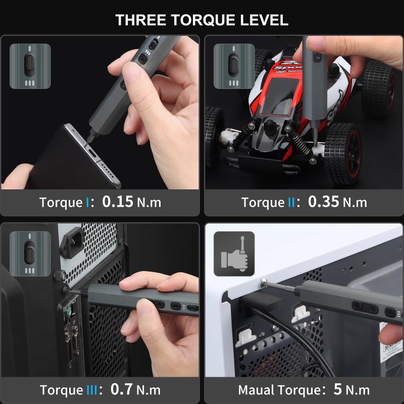 Strebito Mini Electric Screwdriver Set 155 In 1 Small Powered Screwdriver Cordless  140 S2 Magnetic Bits  3 Torque Settings  650Mah Battery  Electronics Tool Kit For Computer  Laptop  Rc  Pc  Xbox - Image 3