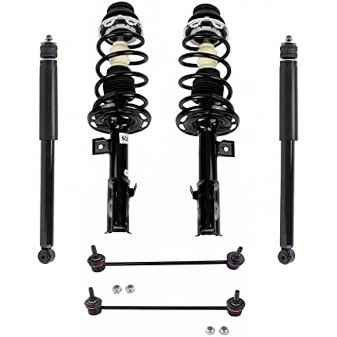 TRQ Front And Rear Suspension Kit Complete Strut  Coil Spring Assembly Shock Absorber Sway Bar Stabilizer Link Compatible With 20072008 Honda Fit - Image 2